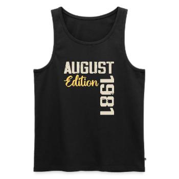 Jubiläum August 1981 - Limitierte Auflage August 1981 - Männer Premium Bio Tank Top - Schwarz - Vorne - AI Model Male 178 light (178cm)