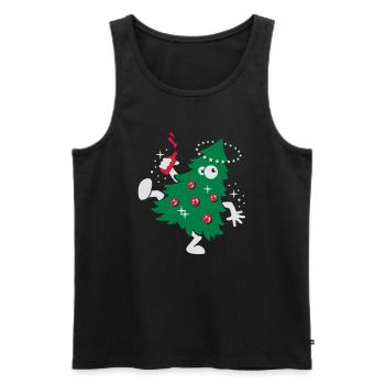 Beschwipste Weihnachten - Männer Premium Bio Tank Top - Schwarz - Vorne - Michal (187cm)