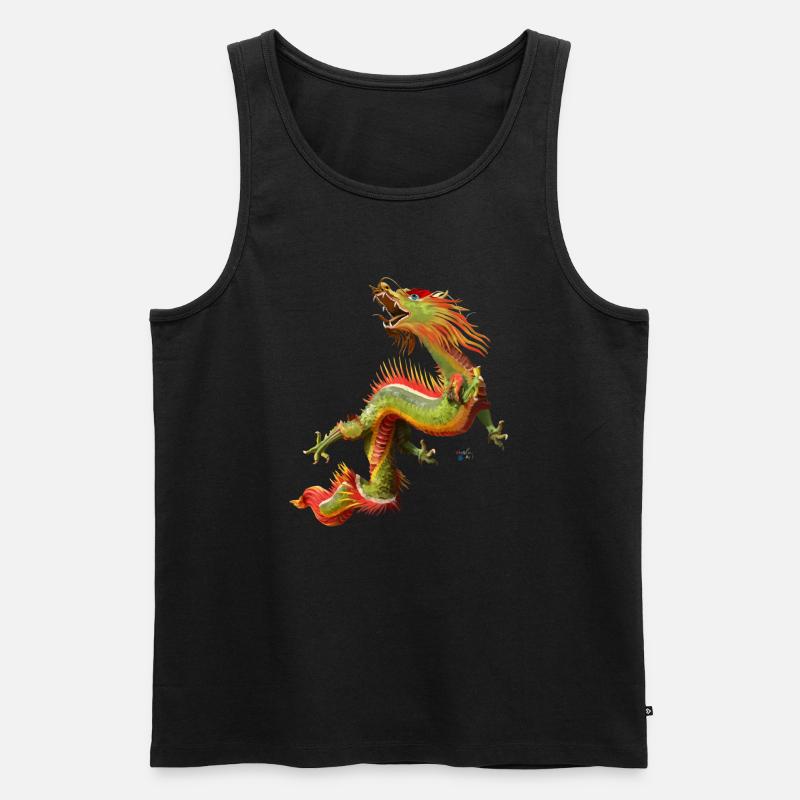 Chinesischer Drache - Männer Premium Bio Tank Top - Schwarz