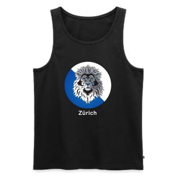 Zuerich Loewe - Men's Premium Organic Tank Top - black - Front - AI Model Male 178 light (178cm)