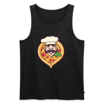 Slice of Heaven A Pizza Lover s Dream - Men's Premium Organic Tank Top - black - Front - Michal (187cm)