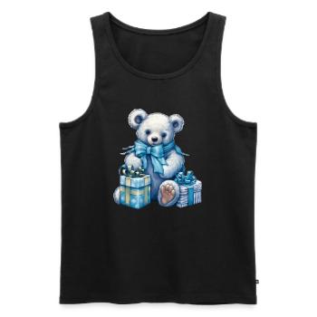 blue teddy 5 - Männer Premium Bio Tank Top - Schwarz - Vorne - AI Model Male 178 light (178cm)