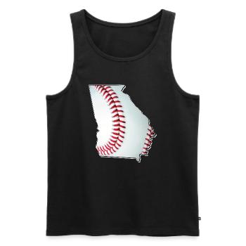 Georgia (USA) | real baseball | Map - Men's Premium Organic Tank Top - black - Front - AI Model Male 178 light (178cm)