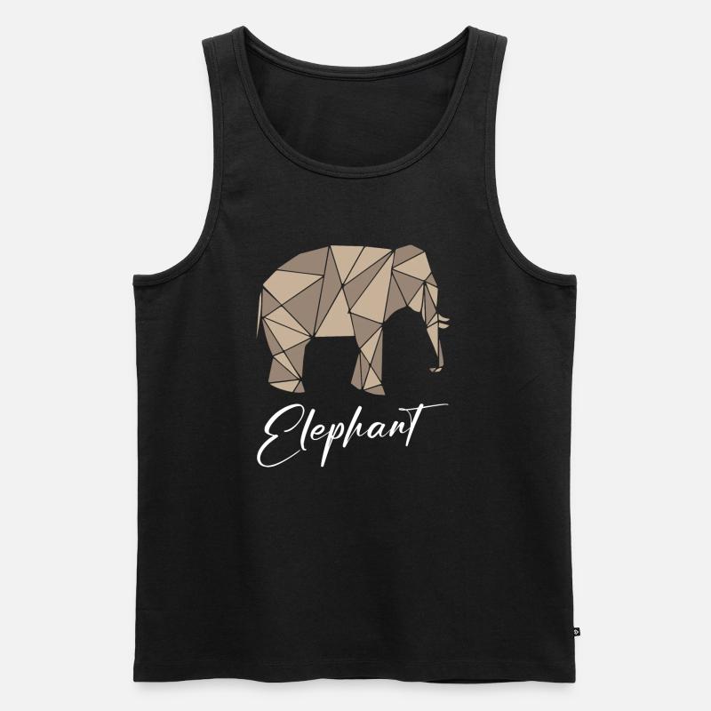Elephant Geometric - Männer Premium Bio Tank Top - Schwarz
