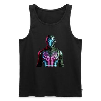 Cyber Rebellion - Digital Phantom - Men's Premium Organic Tank Top - black - Front - AI Model Male 178 light (178cm)