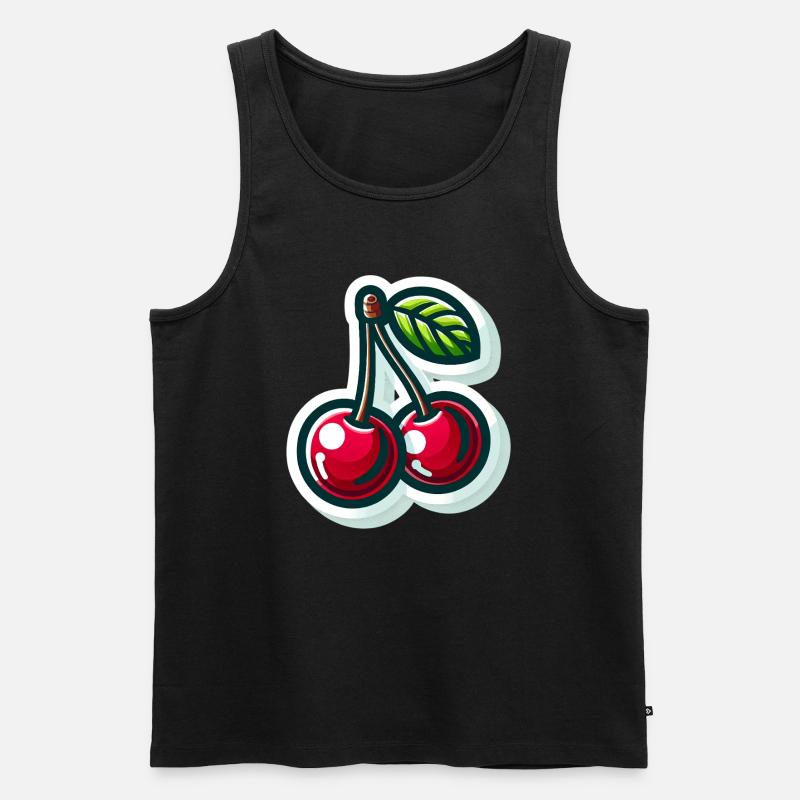 Cherry - Männer Premium Bio Tank Top - Schwarz
