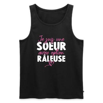 Je suis une soeur avec option Râleuse - Débardeur bio Premium Homme - noir - Devant - Michal (187cm)