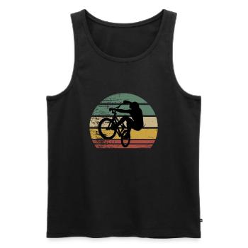 Bmx Stunt Vintage Fahrrad - Männer Premium Bio Tank Top - Schwarz - Vorne - AI Model Male 178 light (178cm)