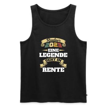 Rentner 2023 - Eine Legende geht in Rente - Männer Premium Bio Tank Top - Schwarz - Vorne - Michal (187cm)