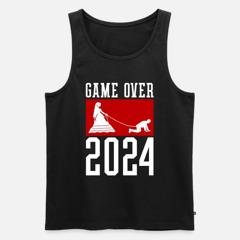 Game Over 2024 Hochzeit - Männer Premium Bio Tank Top - Schwarz