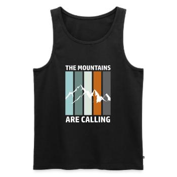Mountains Hiking Climbing Ski Snowboard Mountain Bike - Men's Premium Organic Tank Top - black - Front - Michal (187cm)