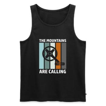Les montagnes appellent VTT Bike Mountain Biker - Débardeur bio Premium Homme - noir - Devant - Michal (187cm)