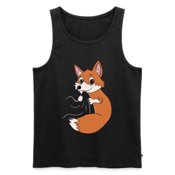 Süßer Fuchs Kinder - Männer Premium Bio Tank Top - Schwarz - Vorne - AI Model Male 178 light (178cm)