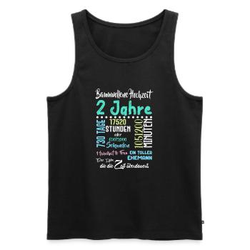 Baumwollene Hochzeit 2 Jahre Hochzeit Partner - Männer Premium Bio Tank Top - Schwarz - Vorne - Michal (187cm)