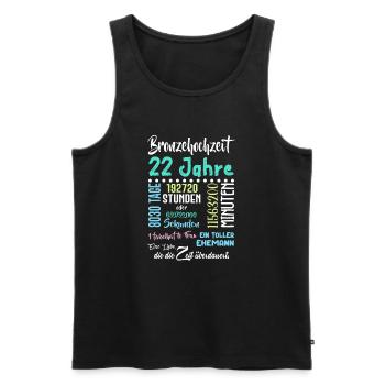 Bronzehochzeit 22 Jahre Hochzeit Partner Feiern - Männer Premium Bio Tank Top - Schwarz - Vorne - Michal (187cm)