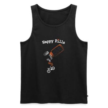 Mountainbike Happy Freizeit Rad Sport Natur Humor - Männer Premium Bio Tank Top - Schwarz - Vorne - Michal (187cm)