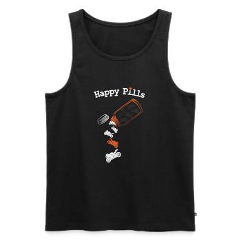 Motorrad Happy Freizeit Rennen Straße Natur Humor - Männer Premium Bio Tank Top - Schwarz - Vorne - Michal (187cm)