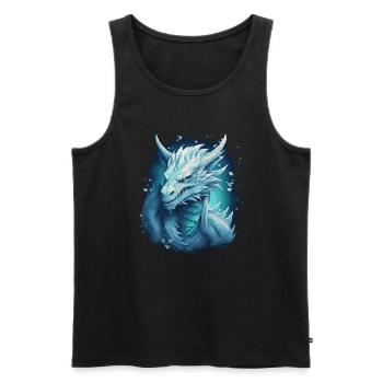 Eisdrache Fantasy Drache - Männer Premium Bio Tank Top - Schwarz - Vorne - AI Model Male 178 light (178cm)