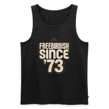 Idée cadeau musique rock Freebirdish depuis '73 - Débardeur bio Premium Homme - noir - Devant - Michal (187cm)