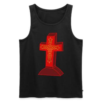 Gravestone Grave Cross Crosses Cemetery Death Beyond - Men's Premium Organic Tank Top - black - Front - AI Model Male 178 light (178cm)