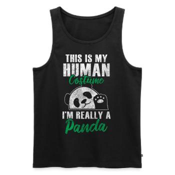 Panda Giant Panda China Cute - Men's Premium Organic Tank Top - black - Front - Michal (187cm)
