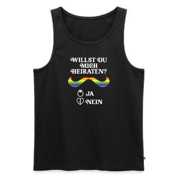 Willst Du mich heiraten Heiratsantrag LGBTQ Ehe - Männer Premium Bio Tank Top - Schwarz - Vorne - AI Model Male 178 light (178cm)