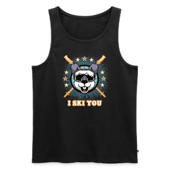 Ski Alpin Skifahren Skifahrer Skisport Skier Schi - Männer Premium Bio Tank Top - Schwarz - Vorne - Michal (187cm)