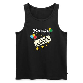 Verkäufer Jubiläum 10 Jahre Jubi 10 jähriges Firma - Männer Premium Bio Tank Top - Schwarz - Vorne - Michal (187cm)
