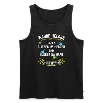 Erzieher Spruch Kindergärtner Pädagoge Kita Mann - Männer Premium Bio Tank Top - Schwarz - Vorne - AI Model Male 178 light (178cm)