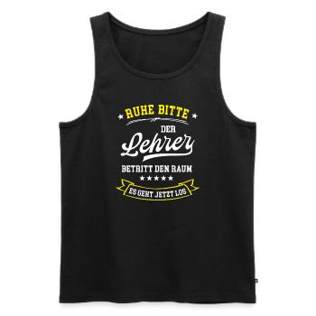 Lehrer Lustig Lehramt Studium Lehrkraft Referendar - Männer Premium Bio Tank Top - Schwarz - Vorne - AI Model Male 178 light (178cm)