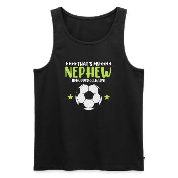 Joueur de soccer Tante Neveu Sports Entraîneur de soccer - Débardeur bio Premium Homme - noir - Devant - Michal (187cm)