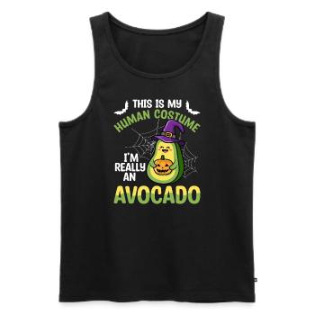 Truly an avocado guacamole lover avocados - Men's Premium Organic Tank Top - black - Front - AI Model Male 178 light (178cm)