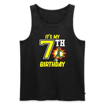 Fußballspieler 7. Geburtstag Fußball Sporttrainer - Männer Premium Bio Tank Top - Schwarz - Vorne - Michal (187cm)