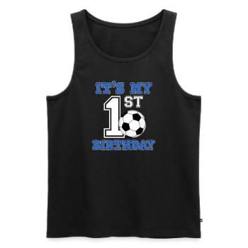Fußballspieler 1. Geburtstag Fußball Sporttrainer - Männer Premium Bio Tank Top - Schwarz - Vorne - Michal (187cm)