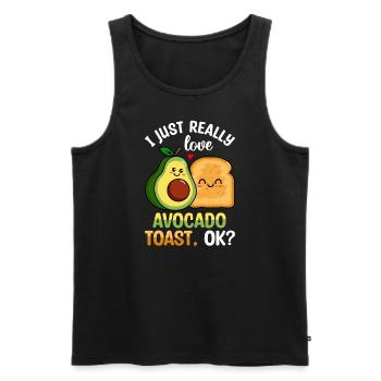 Love Avocado Toast Guacamole Lovers Avocados - Men's Premium Organic Tank Top - black - Front - Michal (187cm)