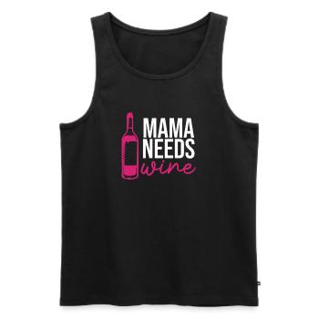 Maman a besoin d’amateurs de vin buveurs - Débardeur bio Premium Homme - noir - Devant - Michal (187cm)