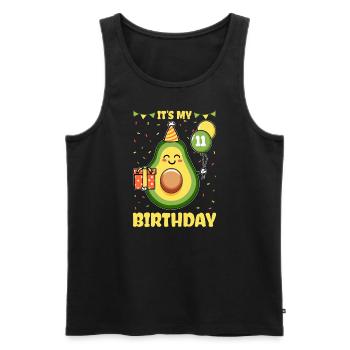 Amateur d’avocat 11ème anniversaire guacamole - Débardeur bio Premium Homme - noir - Devant - Michal (187cm)
