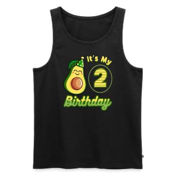 Avocado Lover 2nd Birthday Guacamole Avocados - Men's Premium Organic Tank Top - black - Front - Michal (187cm)