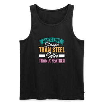 Fête des pères Papa Love Stronger Papa Papa Père Graphique - Débardeur bio Premium Homme - noir - Devant - Michal (187cm)