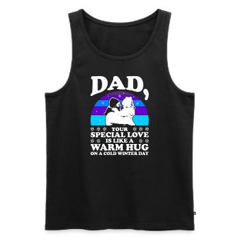 Dad Special Warm Hug Vatertag Daddy Vater Liebe - Männer Premium Bio Tank Top - Schwarz - Vorne - Michal (187cm)