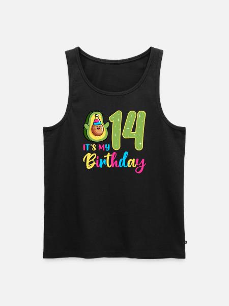 Avocado lover 14th birthday guacamole - Men's Premium Organic Tank Top - black