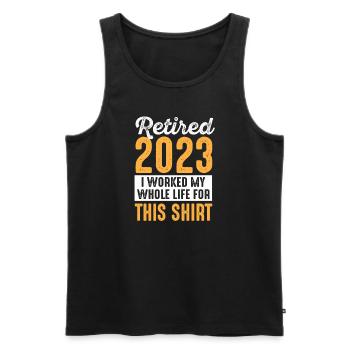 Ruhestand 2023 Lebenslanges Arbeiten Ruhestand - Männer Premium Bio Tank Top - Schwarz - Vorne - Michal (187cm)