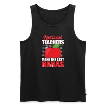 Retired Teacher Nana Retirement Life Men - Men's Premium Organic Tank Top - black - Front - AI Model Male 178 light (178cm)