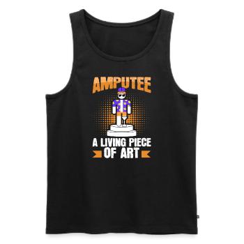 Amputierter Lebendige Kunst Bein Arm Prothese - Männer Premium Bio Tank Top - Schwarz - Vorne - AI Model Male 178 light (178cm)