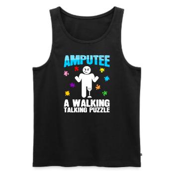 Conférencier de marche pour amputés - Débardeur bio Premium Homme - noir - Devant - Michal (187cm)