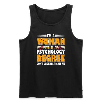 Femme diplômée en psychologie Psychologue scolaire - Débardeur bio Premium Homme - noir - Devant - Michal (187cm)