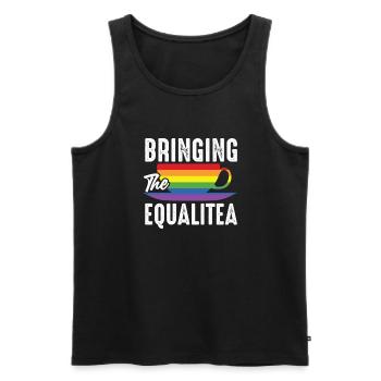 Equalitea Chai Buveurs de thé Amateurs de thé Chai Thé - Débardeur bio Premium Homme - noir - Devant - Michal (187cm)