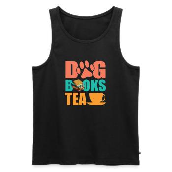 Livres pour chiens Thé Chai Buveur de thé Amateurs de thé Chai - Débardeur bio Premium Homme - noir - Devant - Michal (187cm)