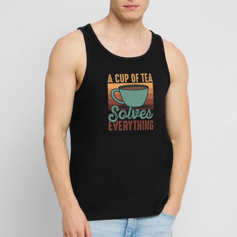 Tea Solves Everything Chai Drinker Tea Lovers Chai Men's Premium Organic Tank Top