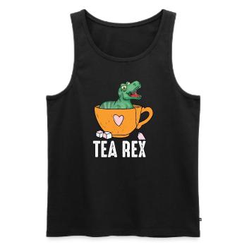 Tea Rex Chai Drinker Tea Lovers Chai Tea Party - Men's Premium Organic Tank Top - black - Front - AI Model Male 178 light (178cm)